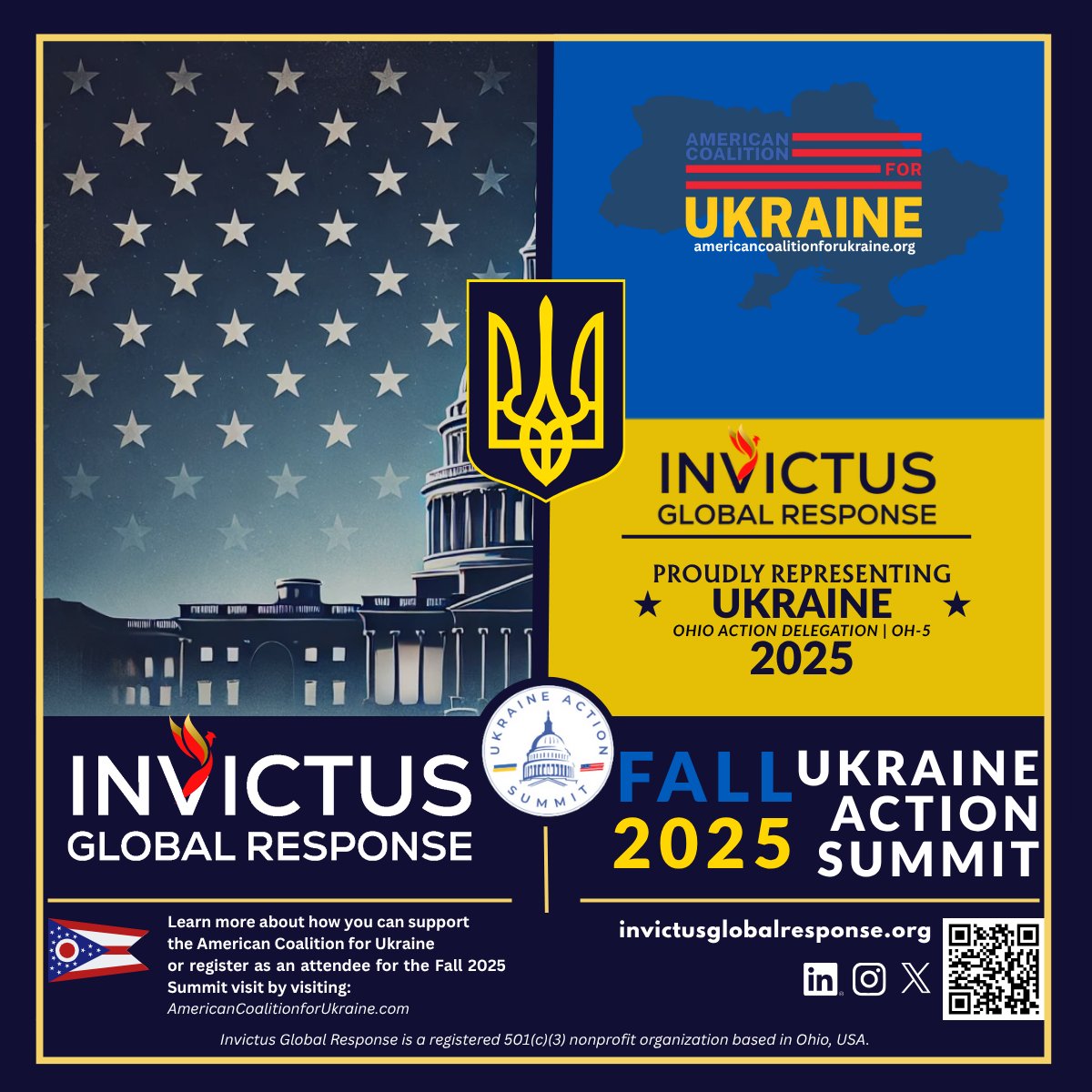 We are proud to share that Co-Founders Laura &amp; Michael Montoya of Invictus Global Response will attend the upcoming Ukraine Action Summit in Washington, D.C.

Representing Ohio’s 5th Congressional District, we will stand with allies and advocates to speak directly to U.S.