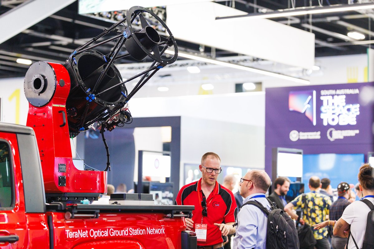 TeranetSpace's tweet photo. ☀️ Last call at IAC 2025 Sydney!

It’s the final day here in Sydney, and it's your last chance to come meet the TeraNet team and check out our mobile optical ground station before the Jeep makes the long trip back to Western Australia 🛻

We’ve loved the conversations and connections this week. If you haven’t already, swing by our stand today and see what the future of secure, high-speed laser communications looks like.

#TeraNet #UWA #ISC #OpticalCommunications #SpaceTechnology #WAtheplaceforSpace