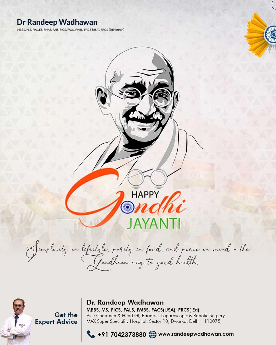 randeepwadhwan's tweet image. 🌿 Simplicity in lifestyle, purity in food, and peace in mind – the Gandhian way to good health. ✨
🙏 Wishing you a Happy Gandhi Jayanti!

#GandhiJayanti #HappyGandhiJayanti #HealthyLiving #GandhianWay #WellnessJourney #MindBodySoul