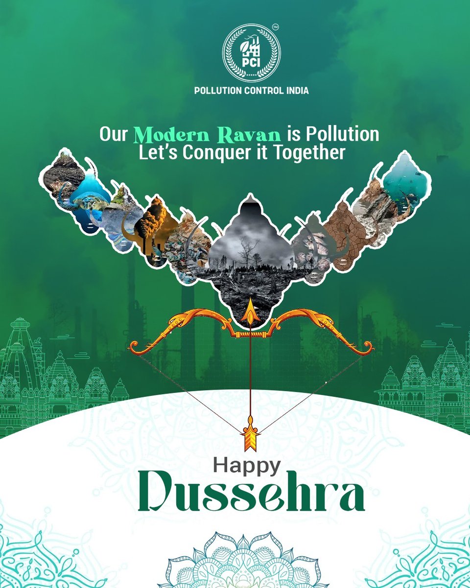 PollutionCont15's tweet image. 🌿 Victory of Good Over Pollution! 🌿

This Dussehra, celebrate with clean air, green choices &amp;amp; sustainable rituals. Burn Ravana, not our planet. 🌱✨

#EcoFriendlyDussehra #CelebrateResponsibly #CleanAirCleanIndia #GreenFestivals