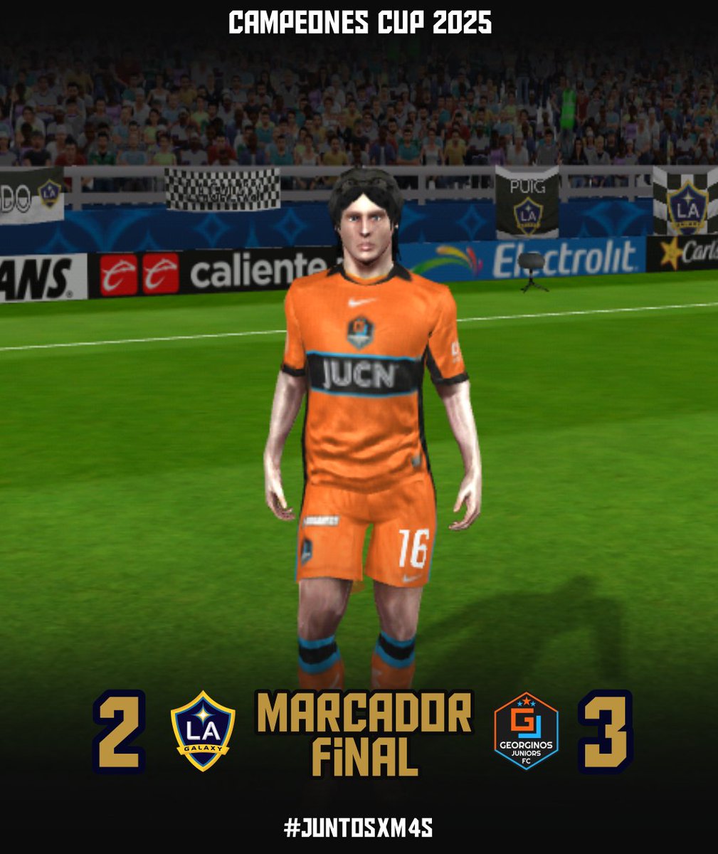 GeorginosJrs's tweet image. Lamentamos no informar nada del partido, tuvimos problemas de conexión...

¡¡PERO YA ESTAMOS AQUI, Y A CELEBRAR, QUE GANAMOS LA CAMPEONES CUP!!

#LA 2-3 #GJS

Goles:
- Diego Valdés: 53&apos; ⚽
- Victor Guzmán: 88&apos; ⚽
- Nicanor Juárez: 90+4&apos; ⚽

#JuntosXM4s