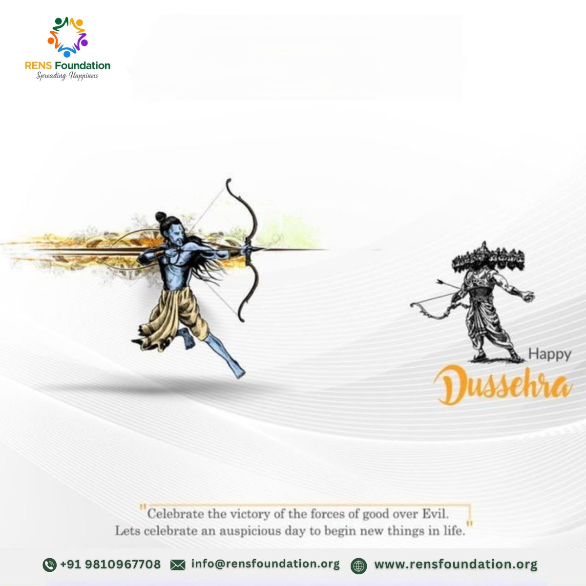 RENSFoundation's tweet image. 🌼 On this auspicious occasion of Dussehra, let’s spread the message of hope, kindness, and empowerment.
At RENS Foundation, we believe true victory is when communities rise together with education, health, and compassion. 💫

#HappyDussehra #RENSFoundation #PowerOfGood