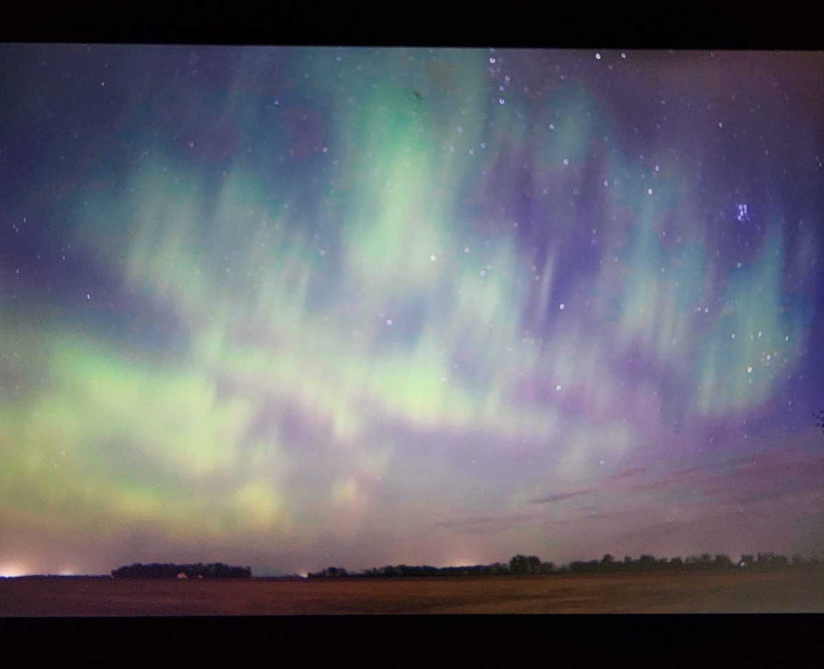 04:55z at 48.06°N, erratic pulsing aurora is overhead and even slightly south of my location, but very much still in a post-substorm evolution, not quite back into a charging phase yet. Gilby, ND.
