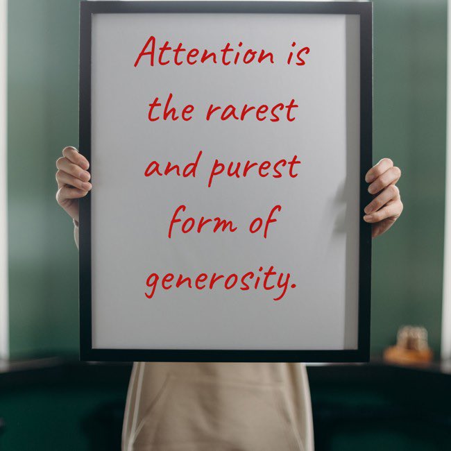 UnionGeneral2's tweet image. It’s Whiteboard Wednesday! 

"Attention is the rarest and purest form of generosity."

#uniongeneralins #whiteboardwednesday #whiteboard #attention #generosity #time #distraction #listen
