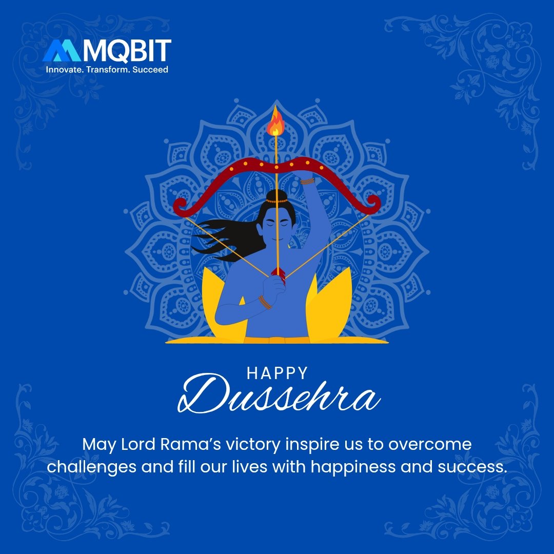 Mqbittechnology's tweet photo. Team Mqbit Technologies wishes you and your loved ones a very Happy Dussehra! 🌸✨ May this festival of victory bring prosperity, happiness &amp; success. Let’s celebrate the triumph of good over evil with positivity &amp; strength. #happydussehra2025 https://t.co/dZHTI7u08K