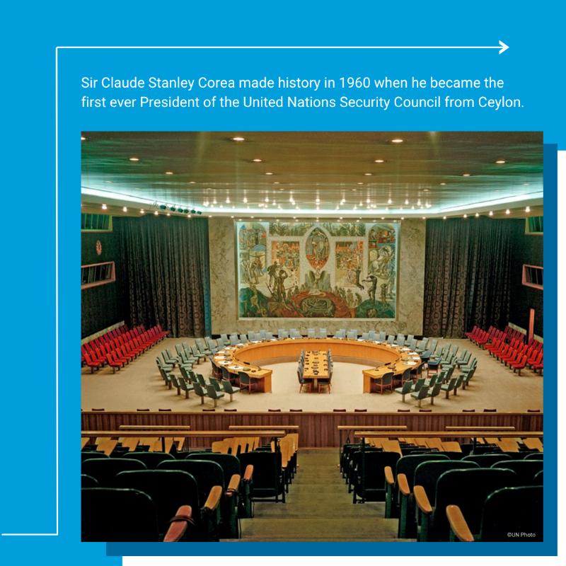 UNSriLanka's tweet photo. Remembering Sir Claude Stanley Corea, one of many Sri Lankans who have shaped the @UN.
As Permanent Representative & later President of the Security Council, he championed peace, dialogue & multilateralism—leaving a lasting legacy for the UN system.
#OurUN #අපේUN #எங்கள்UN