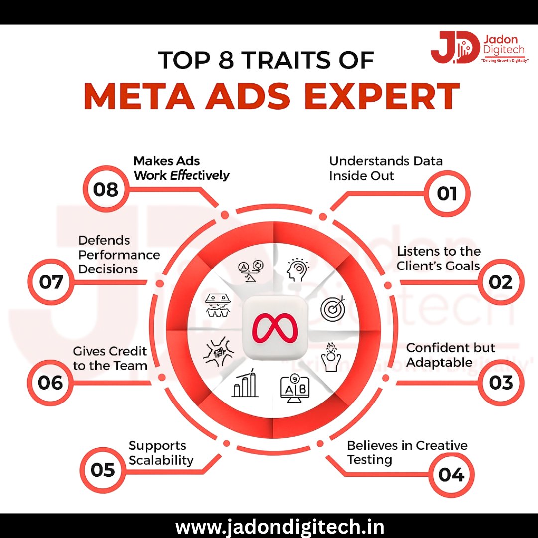JadonDigitech's tweet image. 🚀 Top 8 Traits of a Meta Ads Expert 🚀

Running ads isn’t just about boosting posts – it’s about strategy, data, and creativity! 💡
#MetaAds #DigitalMarketing #MetaAdsExpert #SocialMediaMarketing #BusinessGrowth #PerformanceMarketing #MarketingStrategy #jadondigitech