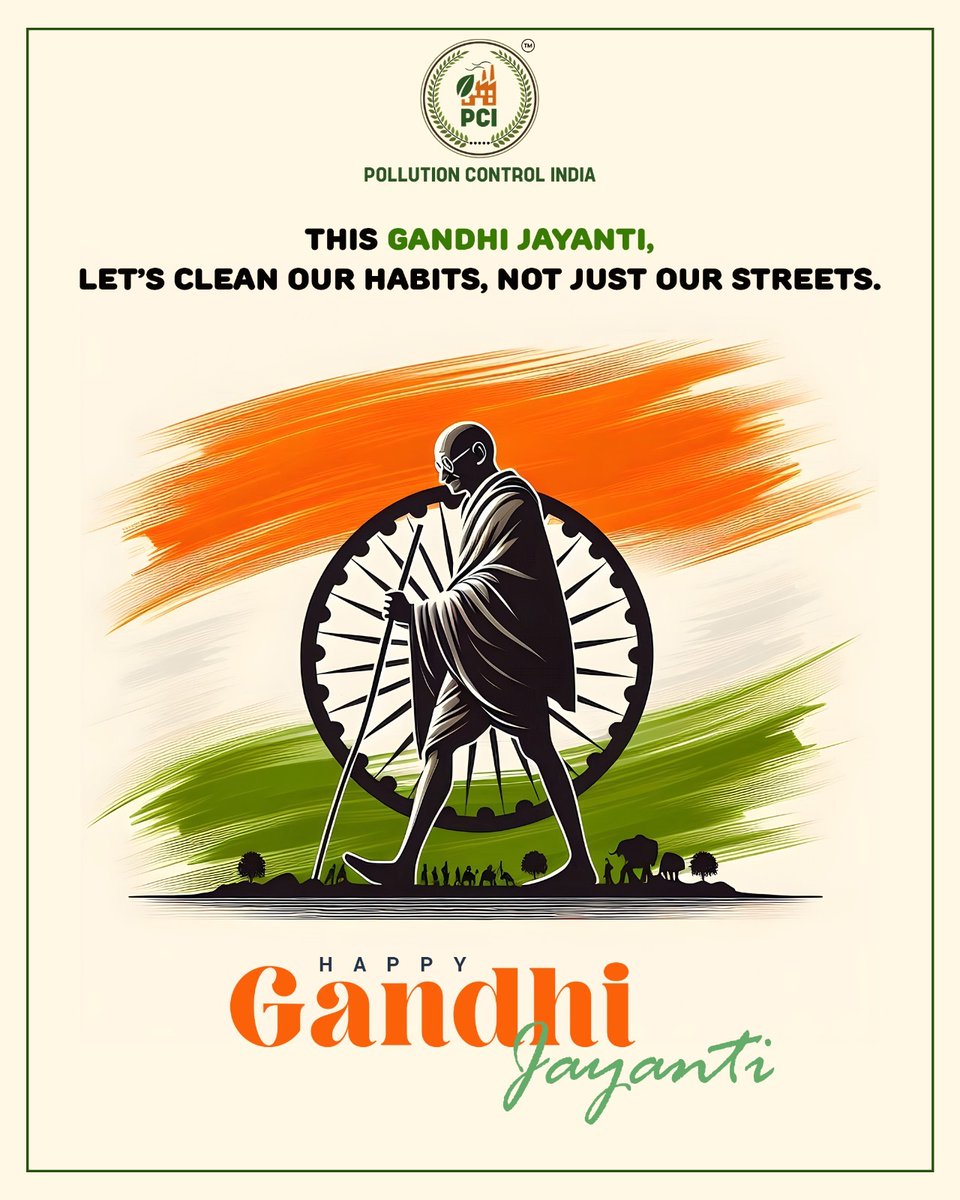 PollutionCont15's tweet image. ☀️💡 Spinning the Wheel of Sustainability 💡☀️
On Gandhi Jayanti, let’s honor the Mahatma with clean habits — reduce plastic, save water, conserve energy &amp;amp; go green. 🌱
👉 A cleaner India is the truest tribute. 🇮🇳
#GandhiJayanti #CleanIndiaGreenIndia #BeTheChange