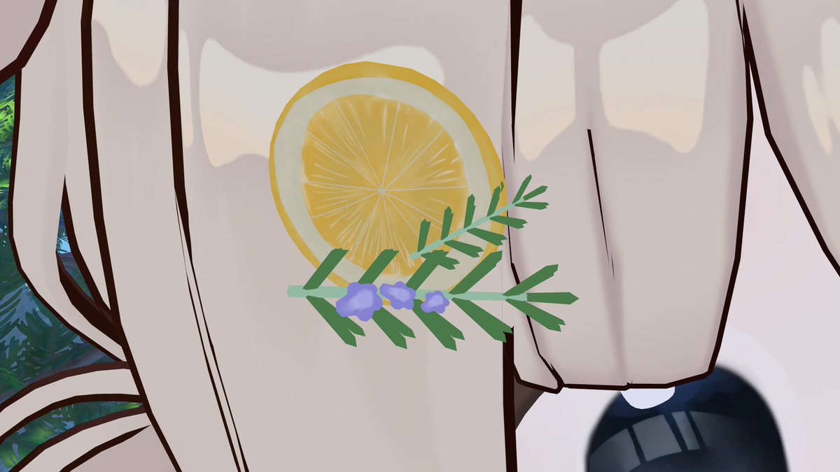 自作のヘアアクセのデータ飛んで作り直したから、
これで🍋って分かりやすくなったぞ！
って思ったのにローズマリーの花がだんだん岩牡蠣に見えてきて無理（）