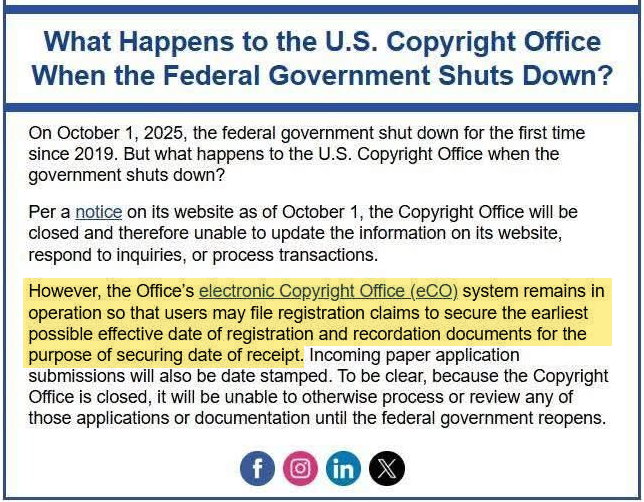 shipleyaust's tweet photo. Shutdown or not, eCO is open. Secure your copyright now. Join one of our Authors Answers Now workshops 👉 https://t.co/9ASu8iGNRS https://t.co/HrowMzRdip