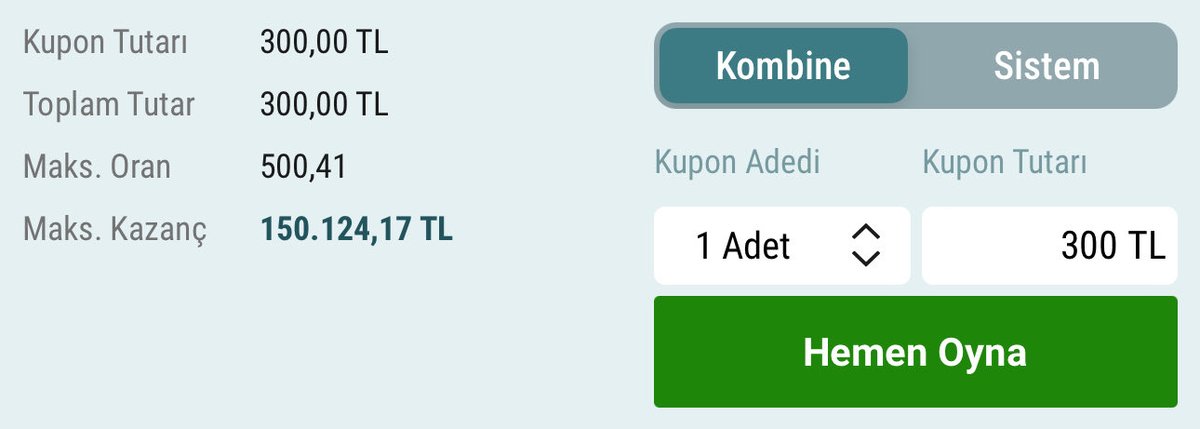 500.00 Oran 🍀 

Zamanında kazandırdım yine umarım olacaktır. 

333 kişiden beğeni gelirse bu kuponu herkese açık paylaşırım 🍀🍀🍀