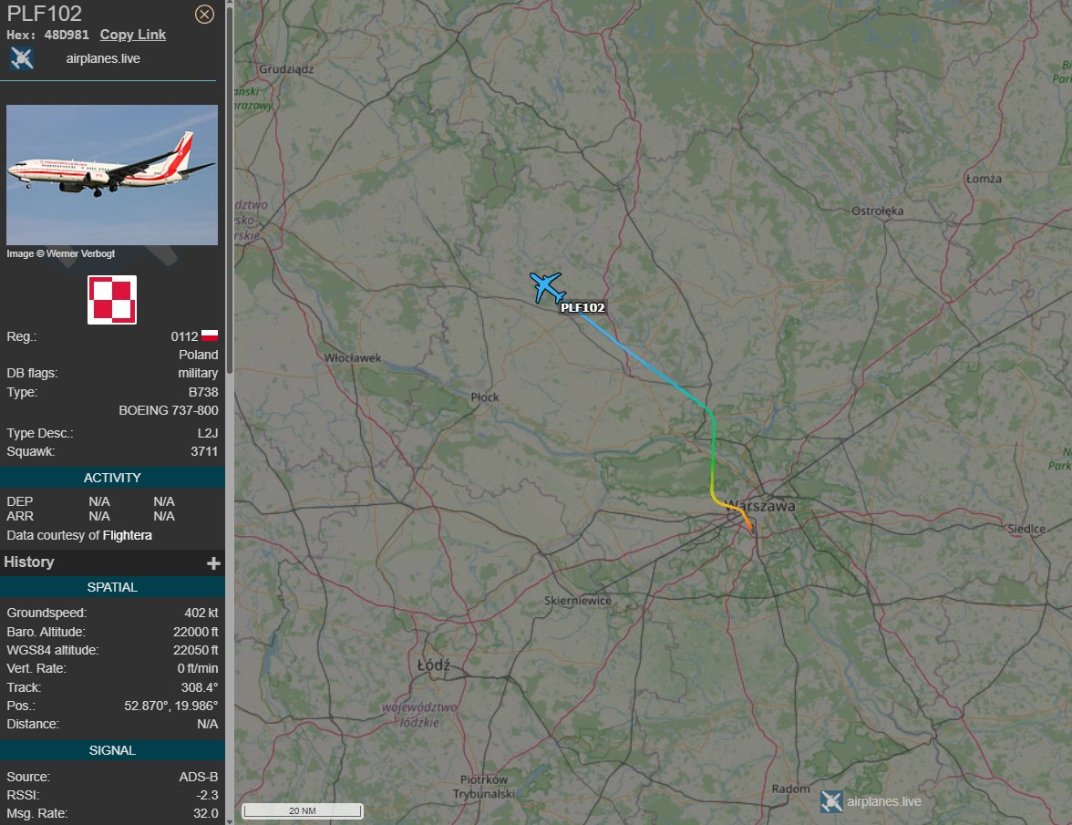 PolishMilRadar's tweet photo. 📅 02.10 🕒 12:00LT

 🇵🇱 Siły Powietrzne RP
✈️ Boeing 737-8TV(BBJ2) "0112"
#PLF102 na FL220
🛫 Warszawa #EPWA 🇵🇱
🛬 Kopenhaga #EKCH 🇩🇰
🔗https://t.co/NuqTDWp0yA

#POLMILRADAR https://t.co/OG1TmkFeO9