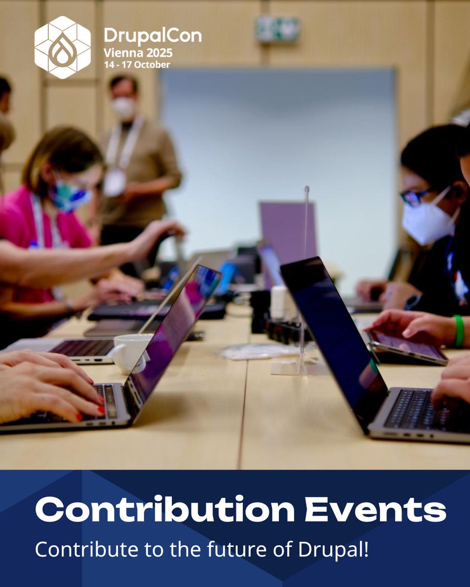 DrupalConEur's tweet image. 🤝 Contribute to the Code and the Community
Join the Contribution Events at #DrupalConVienna 2025 — collaborate, share ideas, and help shape the future of Drupal. 💙
#Drupal #DrupalCommunity #OpenSource #Contribution #DrupalCon