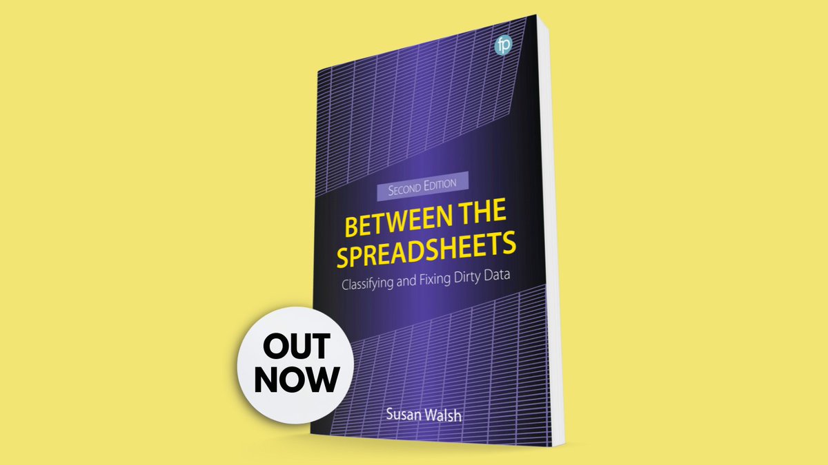 facetpublishing's tweet image. The Second Edition of Between the Spreadsheet by @ClassificationG is now out! 

Ideal for readers of all levels, this no-nonsense guide will give you the confidence and skills to work more efficiently and fix your messy data. 

Order your copy now: facetpublishing.co.uk/page/detail/be…