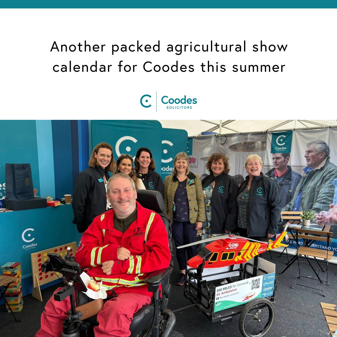 Coodes Solicitors were out and about again this summer for a stacked line up of agricultural show appearances. 

From Stithians to Clovelly, the team headed out across the region with marquee in hand to meet local residents, farmers and business owners: coodes.co.uk/2025/10/anothe…
