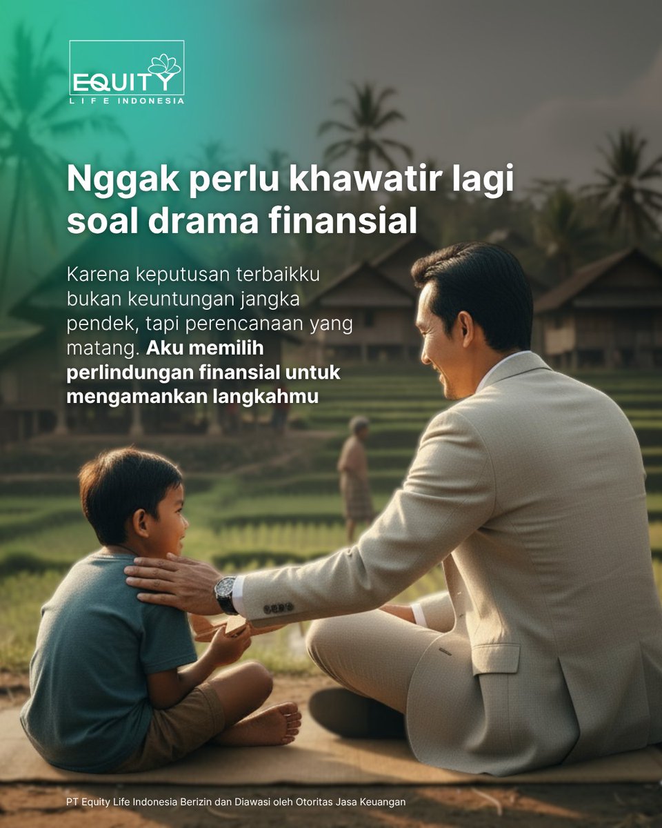 EquityLifeInd's tweet photo. Masa depan sering bikin kita overthinking. Padahal kuncinya ada di satu hal: perencanaan yang tepat. Begitu ada pondasi finansial yang kuat, langkah ke depan jadi lebih tenang dan pasti.

Saatnya versi “kamu sekarang” bisa bilang ke “kamu dulu”:
“Tenang, semua udah siap.” https://t.co/oM2pr8NJgJ