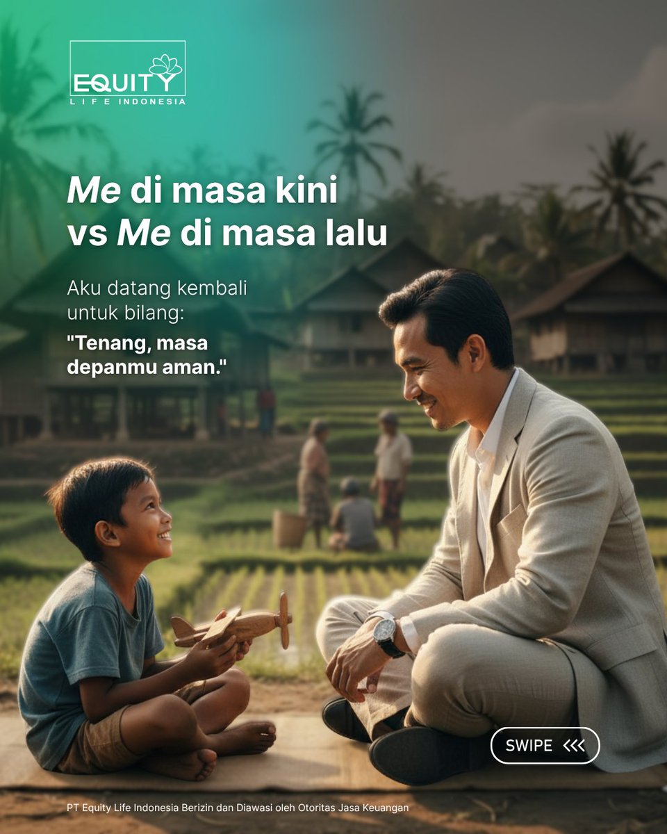 EquityLifeInd's tweet photo. Masa depan sering bikin kita overthinking. Padahal kuncinya ada di satu hal: perencanaan yang tepat. Begitu ada pondasi finansial yang kuat, langkah ke depan jadi lebih tenang dan pasti.

Saatnya versi “kamu sekarang” bisa bilang ke “kamu dulu”:
“Tenang, semua udah siap.” https://t.co/oM2pr8NJgJ