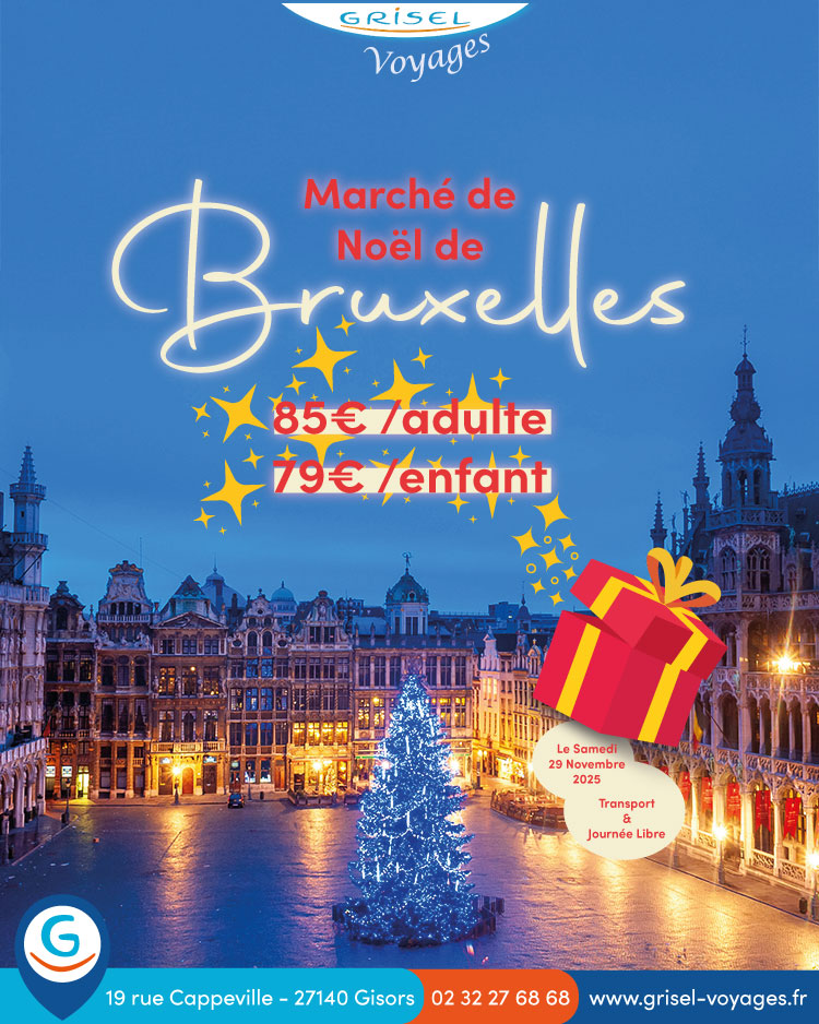 GriselVoyages's tweet photo. Et si on vous emmenait voir le plus beau Marché de Noël d'Europe ? ✨
Appelé "Plaisirs d'Hiver", le marché de Noël de Bruxelles accueille plus de 200 chalets intégralement dédié à la magie de #Noel 🎄
Profitez de cette sortie dans le confort feutré de nos #autocars GT 🚌 https://t.co/GhfWty6bLE