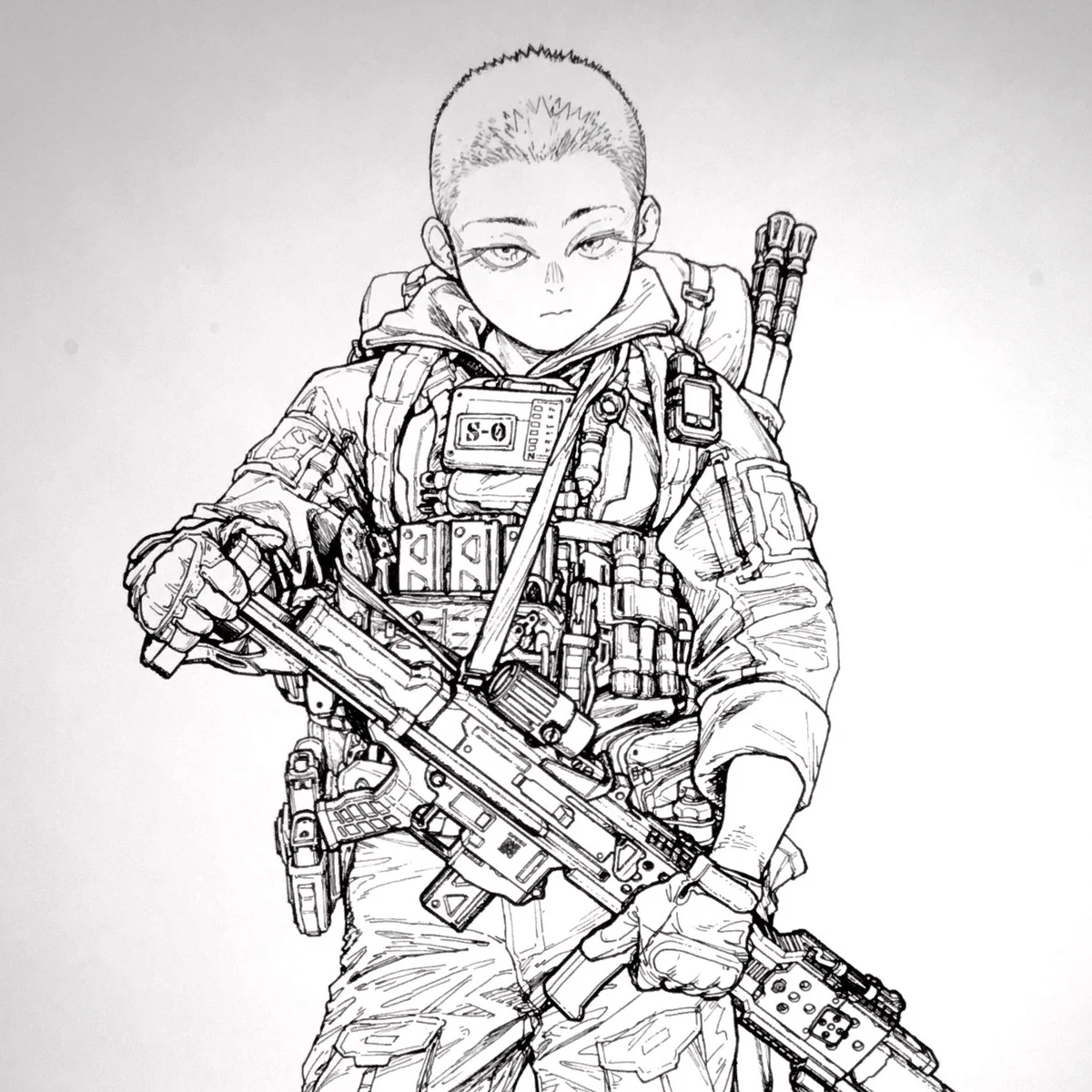 鉛筆画 人物 ストライプの服 G2P1eLWb0AAS3_X?format=webp&