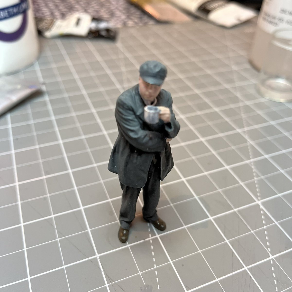Started painting my <a href="/Modelu3d/">Modelu</a> workman. A few hard to reach places but going well so far. Very nicely detailed figure.
