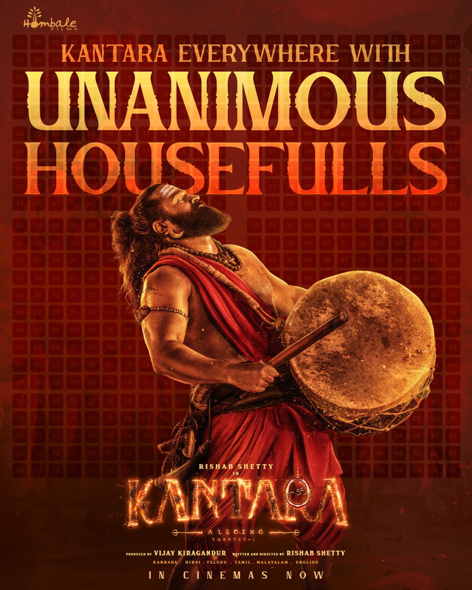 hombalefilms's tweet image. #KantaraEverywhere with packed houses and roaring divine response 🔥

Witness the epic saga forged in fire and faith, #KantaraChapter1 now in cinemas! 

#KantaraInCinemasNow #BlockbusterKantara #DivineBlockbusterKantara 

#Kantara @hombalefilms @KantaraFilm @shetty_rishab…