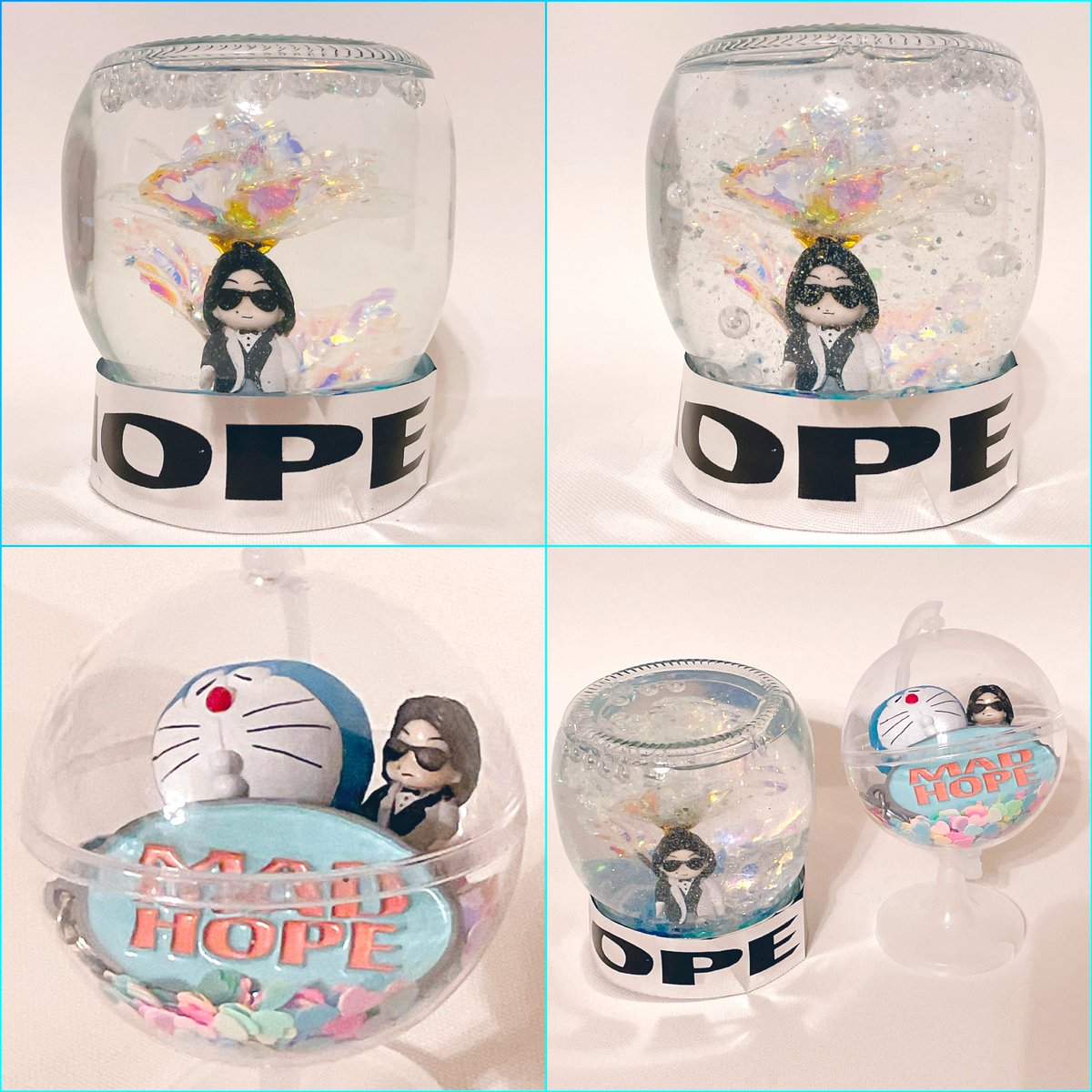 presentomomomo_'s tweet photo. #星野源ANN でEdenの話を聴いて、、、
ニセさんのスノードーム作りました🫧
もう1人のニセさんはドラえもんと一緒にカプセルの夢の中へ .｡oO

#Gen_MADHOPE
#ニセ明のバスボール https://t.co/EuITOLVK8m
