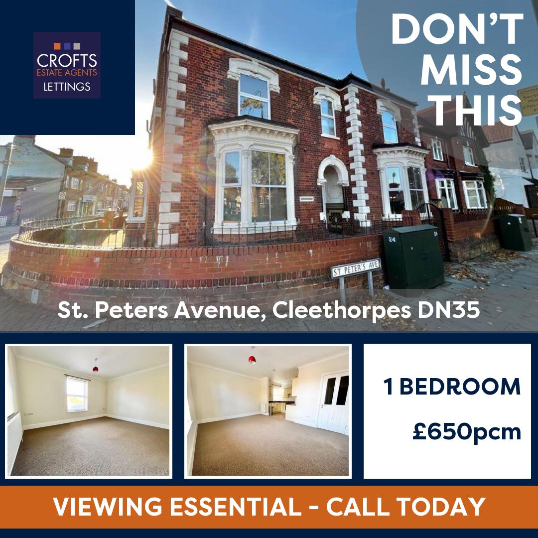 Crofts Estate Agents Limited (@croftsproperty) on Twitter photo π St. Peters Avenue, Cleethorpes DN35
π 1 bed, π‘ Flat
π° Β£650 pcm
Get in touch with Crofts Lettings today to arrange to viewing!
π 01472 200666
π§ info@croftsestateagents.co.uk
onthemarket.com/details/177207β¦
#croftsestateagents... π St. Peters Avenue, Cleethorpes DN35
π 1 bed, π‘ Flat
π° Β£650 pcm
Get in touch with Crofts Lettings today to arrange to viewing!
π 01472 200666
π§ info@croftsestateagents.co.uk
onthemarket.com/details/177207β¦
#croftsestateagents...