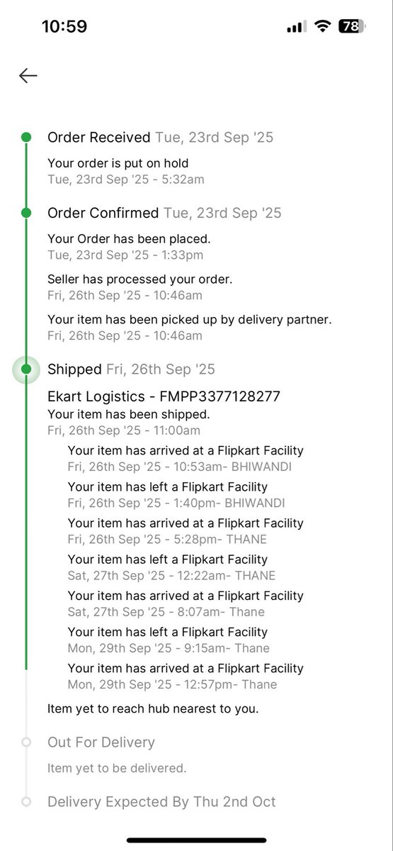 TheSagarNaik07's tweet photo. Update of #Scamkart
My order has been relaxing in thane for the past 1 week but they won’t deliver it.
It is supposed to be delivered today but not yet “ our for delivery”
@Flipkart stupid app doesn’t let you call their customer service. All you get are generic replies.
ZERO accountability.
@flipkartsupport also gives you generic stupid replies and keeps saying they are happy to help.
What a bunch of idiots we are dealing with! @amazonIN is miles better!!
Glad I don’t regularly order from this pathetic platform & joke of a company.
#FlipkartBigBillionDays
#flipkartscam