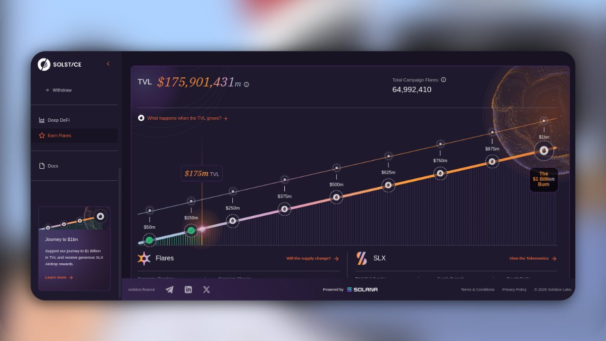 Krypto_nation's tweet photo. A guide on how to contribute to $UXS 
@solsticefi TVL journey to $1bn currently at $175.90M and counting.

📍Contribution Quests
~Visit
🔗https://t.co/2VbZLBfkUa
~Connect same sol wallet used in Megaphone task
~Scroll down and click "Earn Flare" (Get 1000 Flare)
~Connect your X account and earn (1k flare)
~Use the partner code "Orca" for 1.3X multiply (This is not a ref code)
~Submit referral code "U9iQaZmcSR" 
‼️Reload the page if you encounter any error.

📍Points Activation
~Swap more than $10 USDC in sol to $USX
~Click "Lock" in the menu and lock $USX to $eUSX 

Don't forget to sign up for @xeetdotai campaign (Use the quoted tweet)

Follow to stay updated