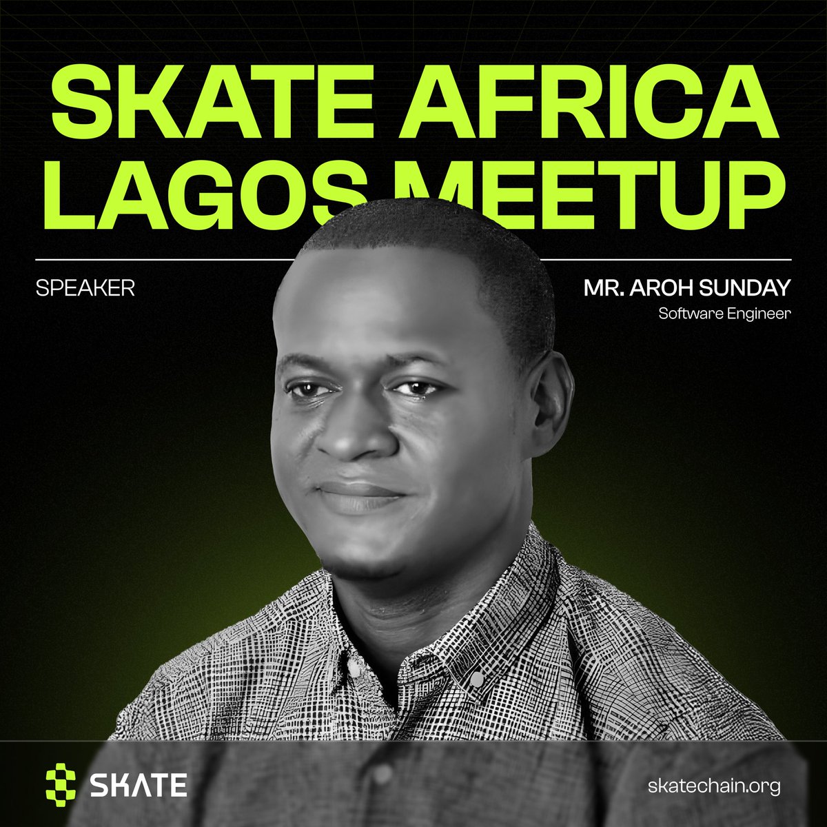 <a href="/ArohMelitus/">Aroh Sunday Melitus</a>, an experience software developer, will be speaking at t he Skate Africa Lagos Meetup on the 4th of October. 

Once again, tell us another right place to be on the 4th of October. We are listenin.😁

#accelerSKATE 🛹
