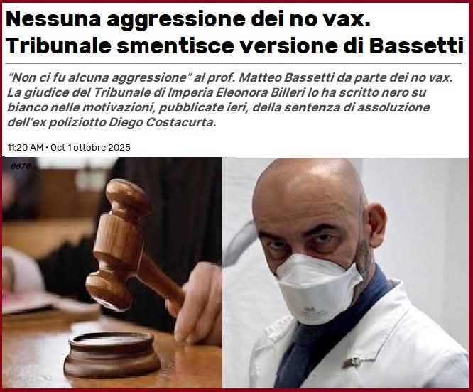 Quando ti inventi le aggressioni fantasma per avere un pò di visibilità...🤦🏻‍♀️
Ennesima smerdata per
<a href="/ProfMBassetti/">Matteo Bassetti</a> 🤡
"Nessuna aggressione dei "no-vax". Tribunale smentisce la versione
del 🤏🧠.

👇🏻👇🏻👇🏻