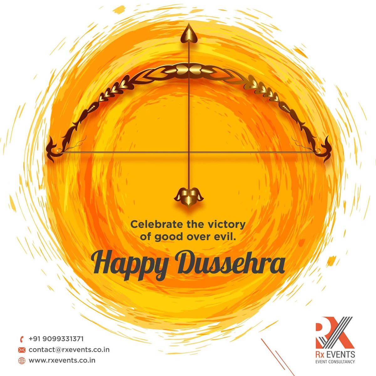 events_rx's tweet photo. This Dussehra, let’s celebrate the eternal victory of good over evil, light over darkness and wisdom over ignorance.

Team Rx Events wishes you and your loved ones a joyous Dussehra filled with positivity, peace and prosperity.

#HappyDussehra #VictoryOfGood #RxEvents https://t.co/oYcUP93bBb