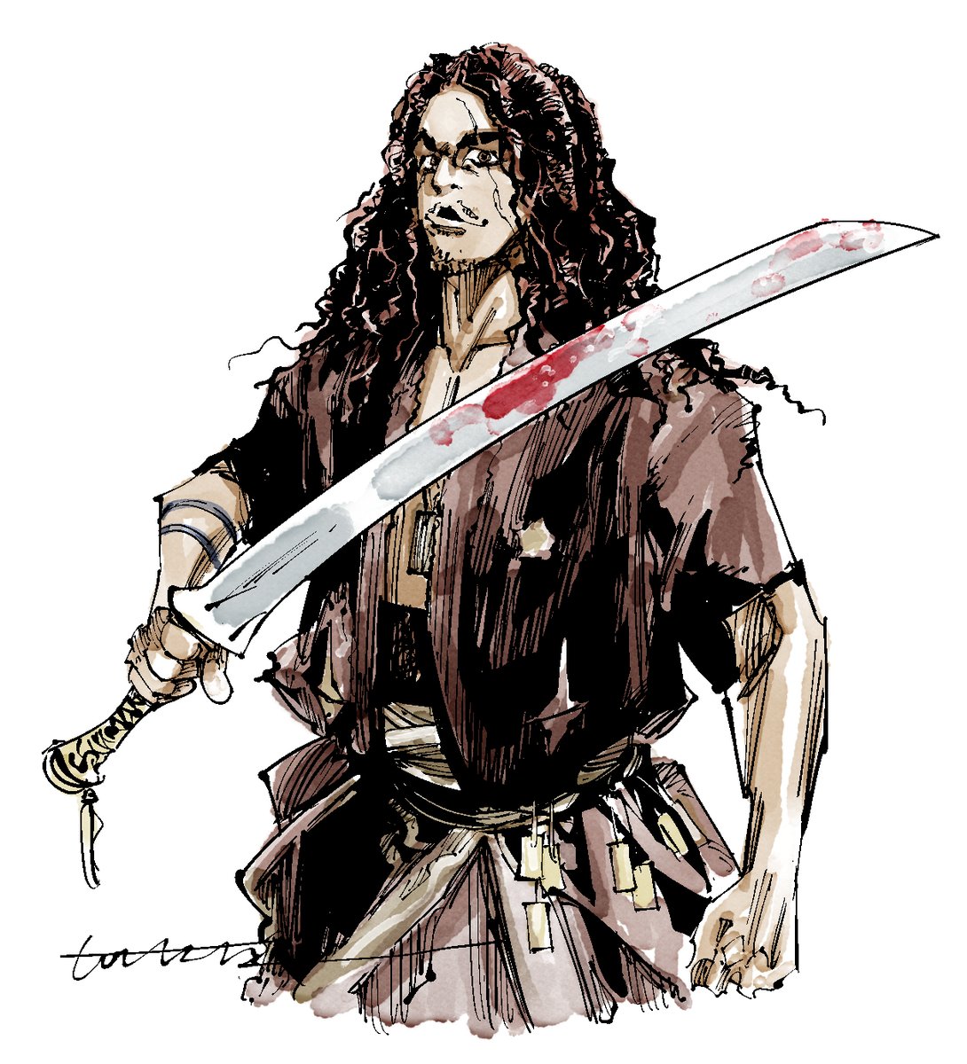 k_tatsuz's tweet image. Netflixシリーズ版 貫地谷無骨
ドレッド伊藤さんこわい笑
愁二郎と無骨 他の映画でもやり合っていたような
＃イクサガミ #LastSamuraiStanding