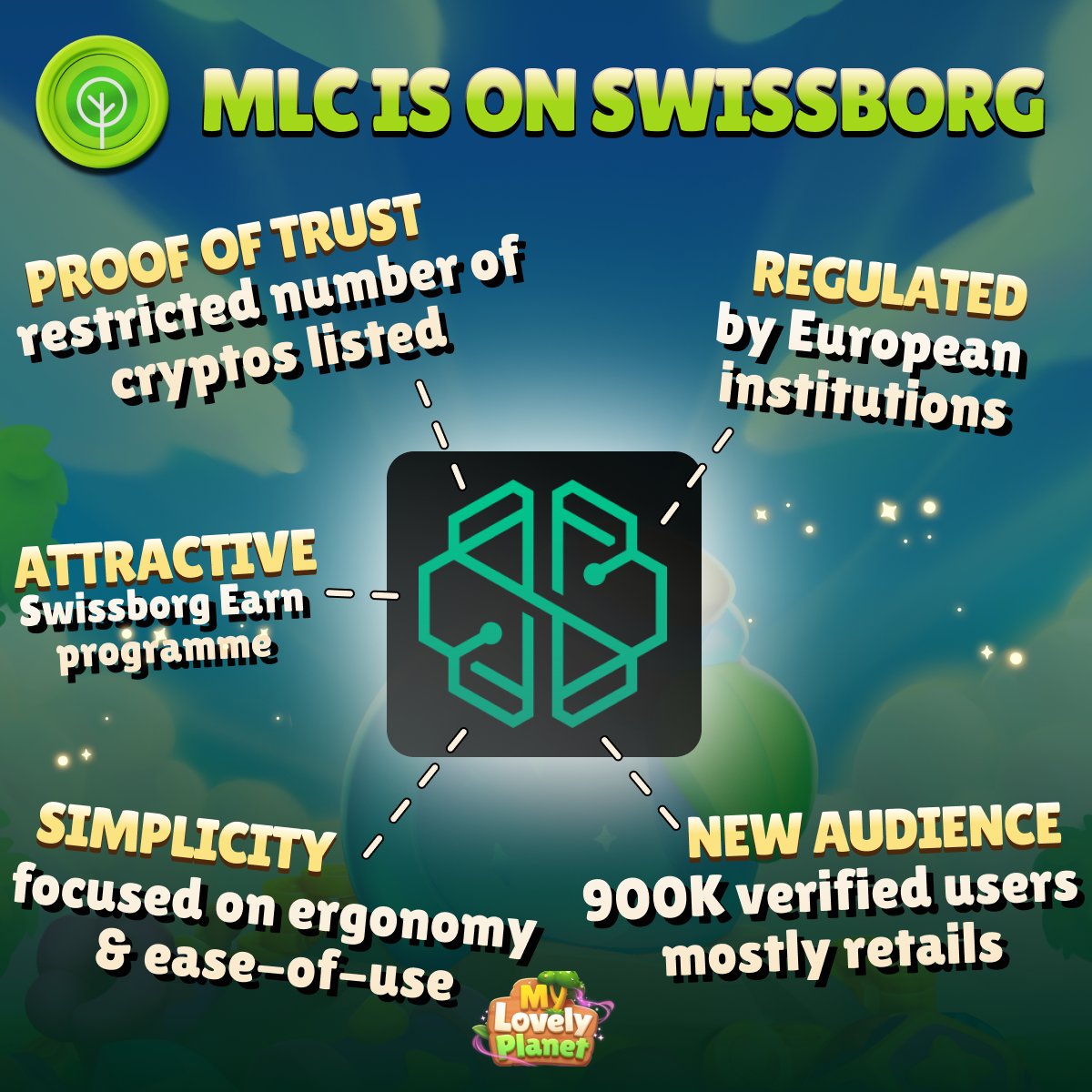 💣 $MLC x <a href="/swissborg/">SwissBorg</a> 
🔥#1 crypto app in Europe
💚Mission continues