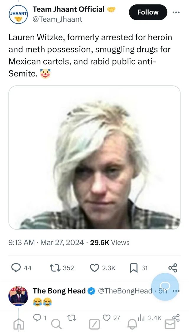 <a href="/LaurenWitzkeDE/">Lauren Witzke</a> I’m sure they did it for meth heads like you