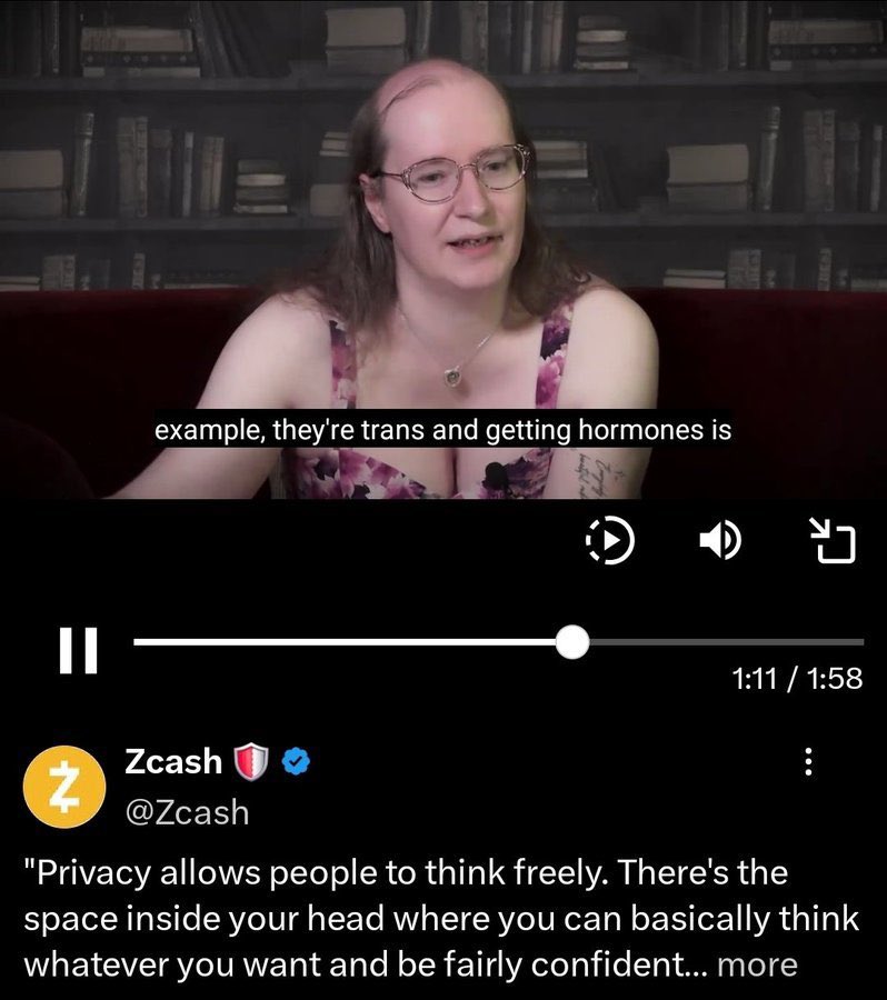 Zcashers using their “privacy” coin for estradiol while Monero chads run 9 figure darknet markets.