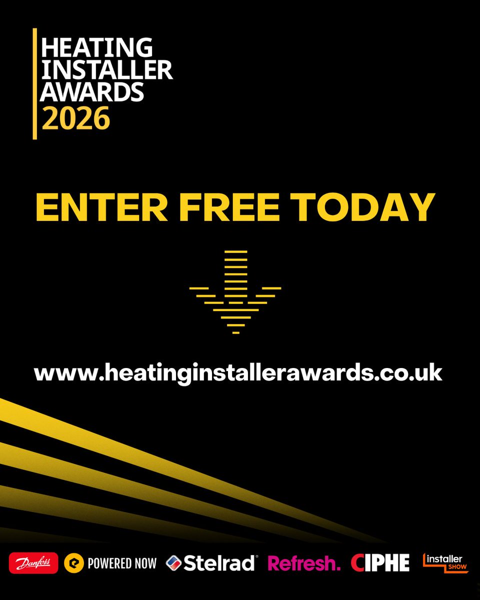 🚨 Entries OPEN for #HIA2026 🏆

Apprentices → Rising Star ⭐
Seasoned pros → Regional, HVAC, Renewables 🔥

Deadline: 27 Feb. Free to enter.

👉 heatinginstallerawards.co.uk

#HeatingInstallerAwards