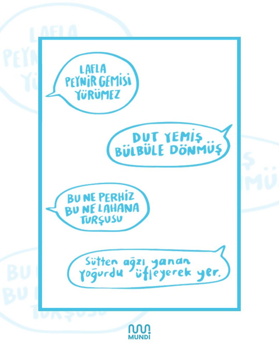 “Bayılmıştım ilk defa 'sütten ağzı yanan yoğurdu üfleyerek yer' sözünü duyduğumda. Hiç kimsenin açıklamasına gerek kalmamıştı bu deyimi anlamam için. Sanırım yiyecek içecek de hayat memat meselesi olduğundan bu konuda bolca deyim ve atasözü var Türkçede.”