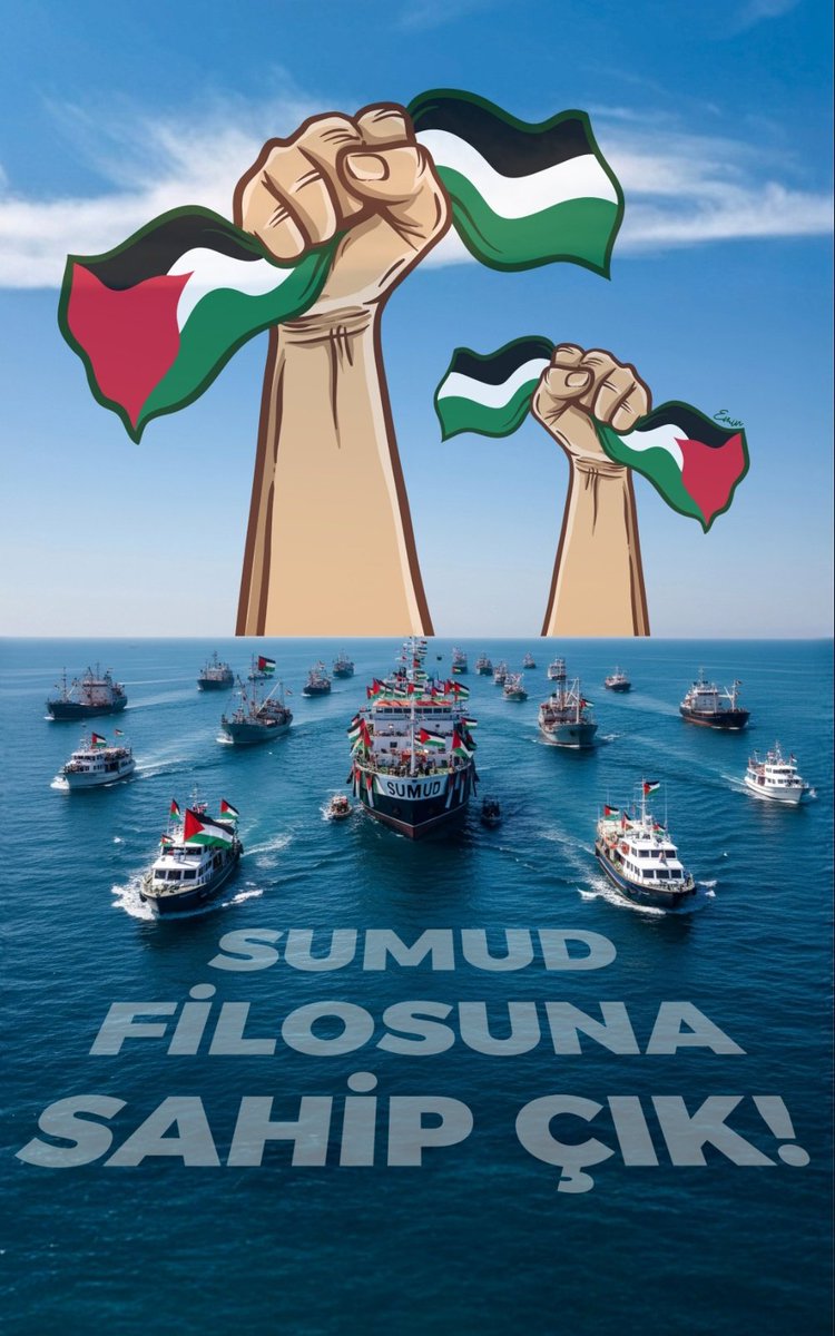 #SumudFilosu na SELAM 🖐️☝️
DİRENİŞE DEVAM ✌️🇵🇸🇹🇷☝️
#GlobalSumudFlotilla 
#Gaza 
#nazisrail 
#FreeGaza 
#freepalesti̇ne