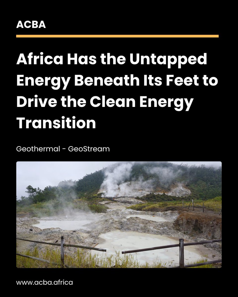ACBA_HQ's tweet photo. Geothermal energy isn’t just another renewable option — it represents one of Africa’s most reliable and untapped opportunities to transform its energy landscape.

(1/3)

https://t.co/dSCDj5kwL8 https://t.co/gOz5hYWB76