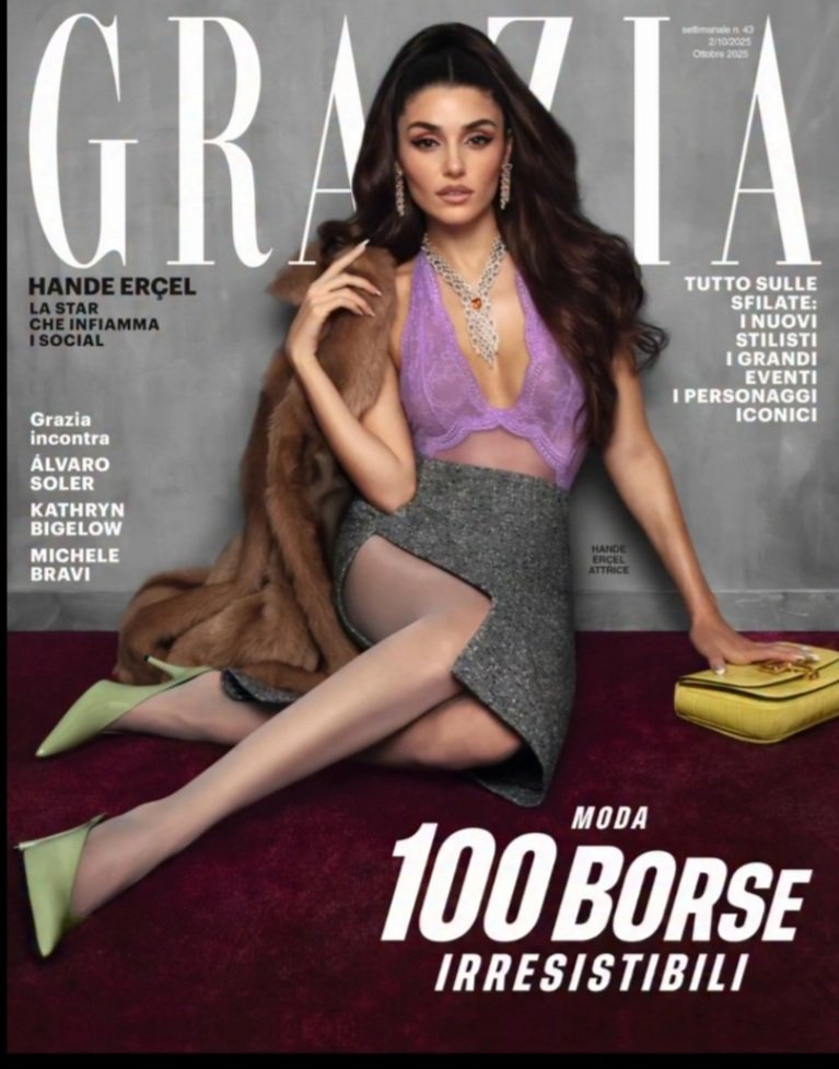 💜💜 Gunaydin! Buongiorno a tutti! Hande in copertina per la prima volta in Italia!!!  🎀🌸👑
💜 #HandeErçel #HandeErcelXGrazia