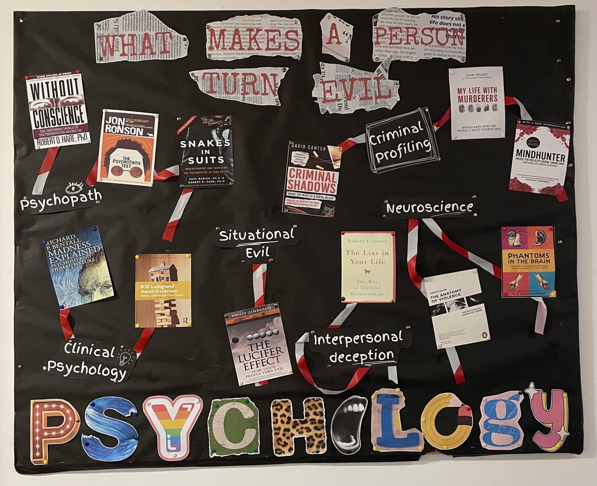As we enter spooky season, we teamed up with psychology to explore what makes a person turn evil? Check out these titles and more at the library!