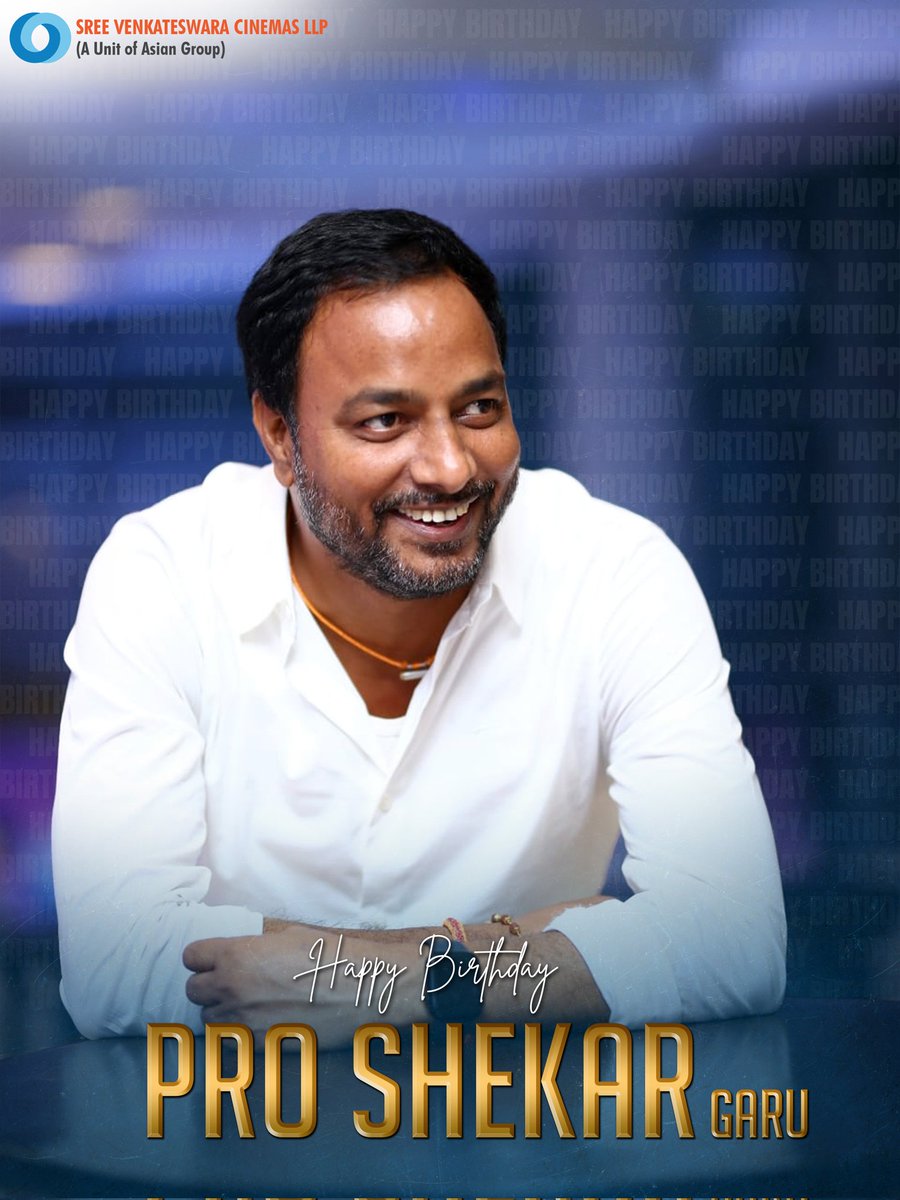 SVCLLP's tweet photo. Here's wishing the hardworking and dedicated PRO #Shekar garu a very Happy Birthday! 

#HBDPROShekar  @UrsVamsiShekar https://t.co/wbi0bBE3wL