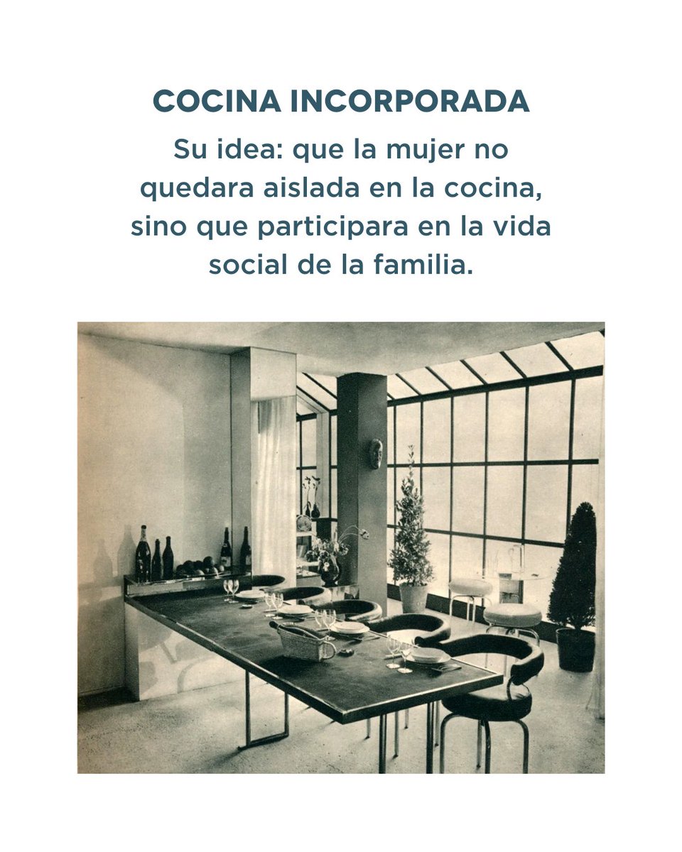 👉 ¿Sabías que el open concept nació gracias a una mujer?

Charlotte Perriand revolucionó la arquitectura de interiores al unir por primera vez cocina y salón, dándole a la mujer un lugar más activo en la vida social del hogar.