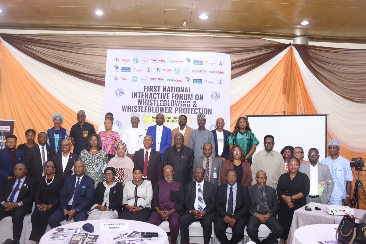 TapNitiative's tweet photo. On September 18, 2025, the African Centre for Media and Information Literacy (AFRICMIL) in partnership with National Human Rights Commission (NHRC) and Tap iNitiative convened the first National Interactive Forum on Whistleblowing and Whistle blower Protection for Federal High Court Judges. Themed “The Judiciary and Whistle blower Protection in Nigeria: Challenges and Responsibilities”.

Click on the Link to read More: https://t.co/dp2W4uLmDW