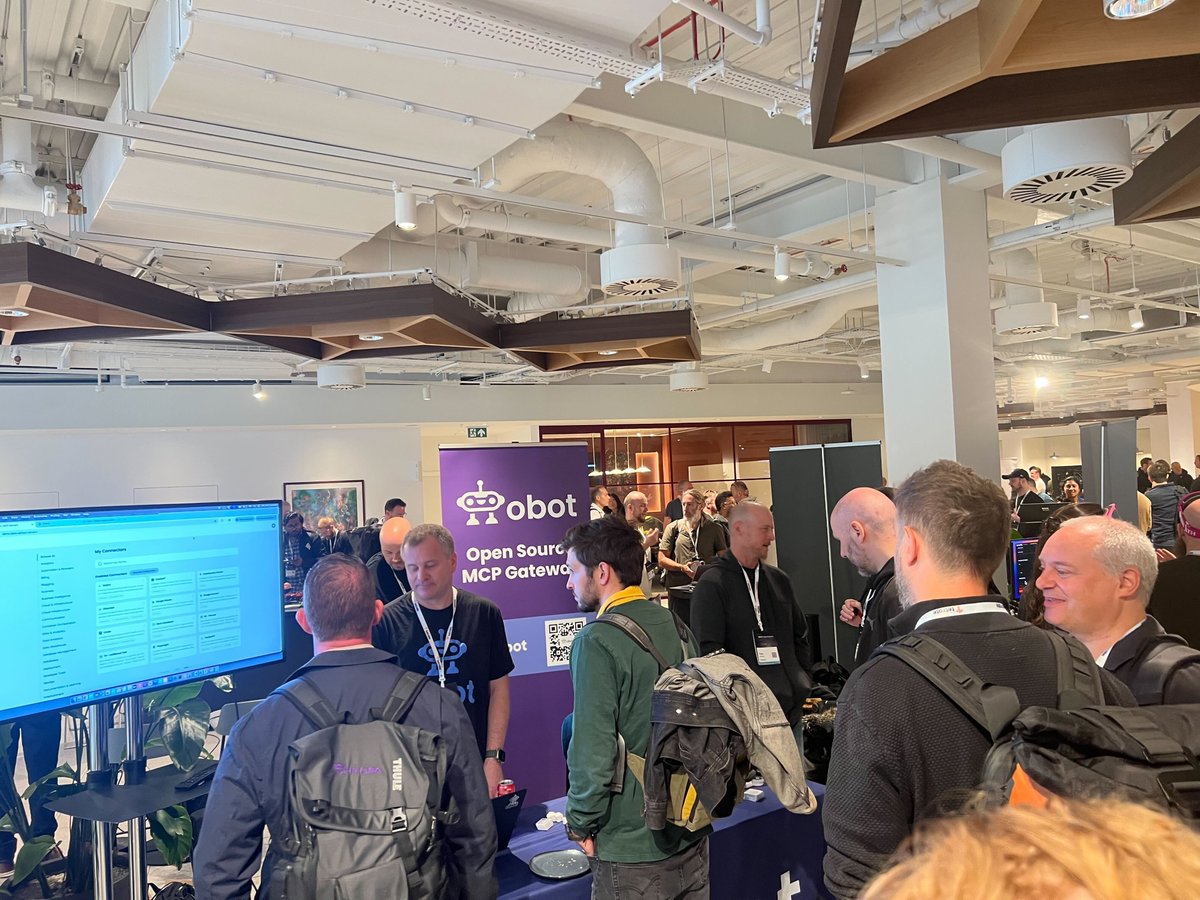 Obots_ai's tweet image. Great energy at the Obot table here at #MCPDevSummit!

We’ve been showing how the open source MCP Gateway brings order, security, and observability to MCP server sprawl.

Stop by and say hi if you’re at the Summit! 👋

#MCP #ObotAI #AI