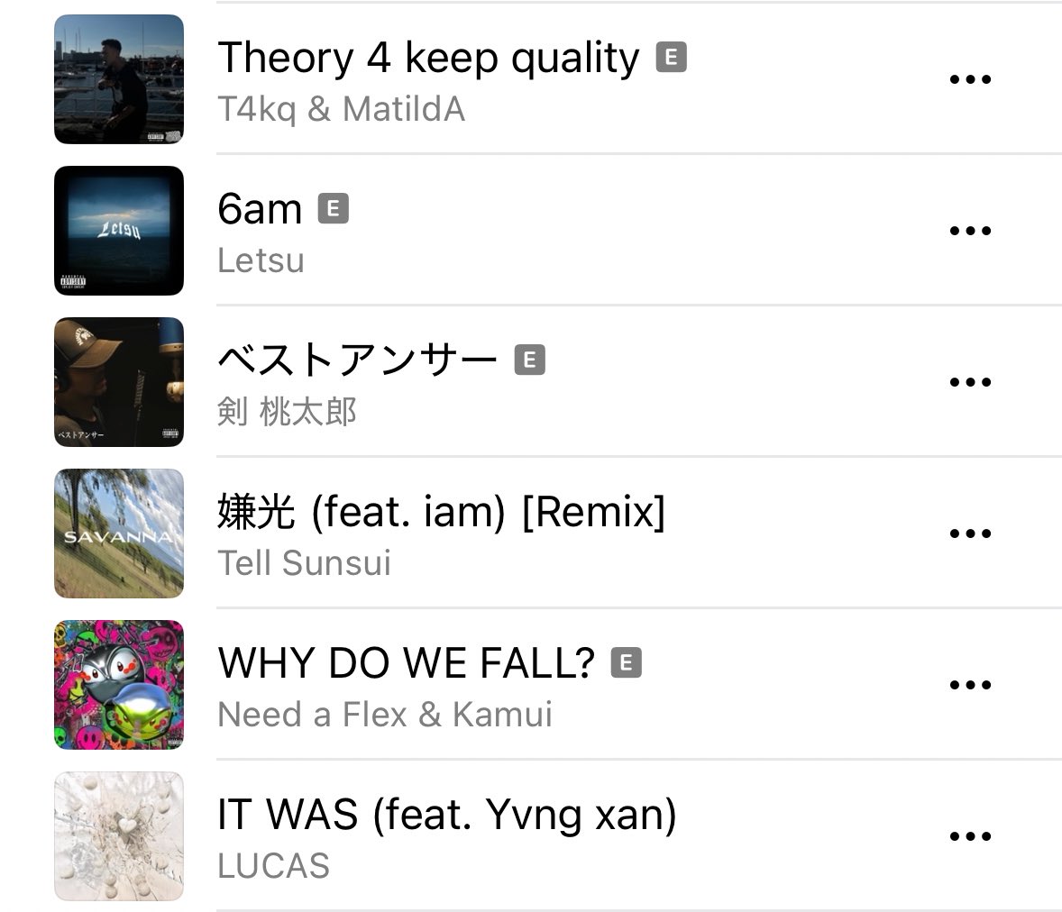 #JHipHopRewind2025
28曲追加

ISSUGI,GRADIS NICE
Tee Shyne
Myghty Tommy
Need a Flex,Kamui
369Records
Yukiya Mishima
YUKSTA-ILL
BANNY BUGS
S9uall
Xidou
R0ger
318,Omu
駕樹子
I$$EI
Lil Yis
81
RewindFlash
LIN VERTEX
SeUfRain
2-KID
XIV
W3
lucas
Tell Sunsui
剣桃太郎
Letsu
T4kq,MatildA