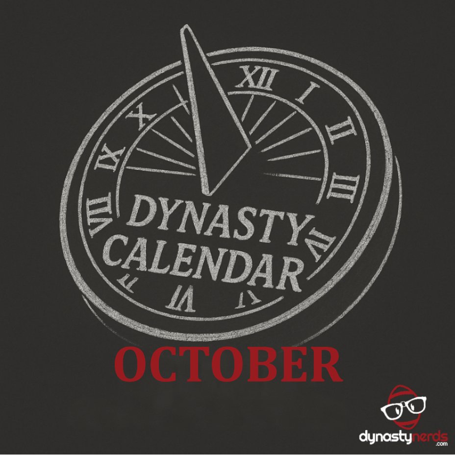 The October Dynasty Fantasy Football Calendar is here!

✅ Trade advice
📈 Stash targets
🔄 Sell-high veterans

<a href="/DynastyHammer/">John Hammersmith</a> has your October dynasty roster to-do list here ➡️

dynastynerds.com/dynasty/octobe…