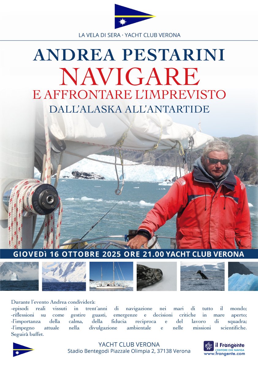 [#eventi]🌊Giovedì 16 ottobre alle 21.00, Chicca e Andrea Pestarini saranno ospiti di Yacht Club Verona ASD per l'evento "Navigare e affrontare l'imprevisto dall'Alaska all'Antartide".
L'ingresso è libero. Non mancate!⚓